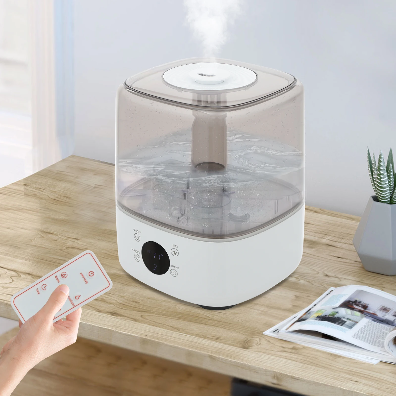 5L Air Humidifier Professional Silent Humidifier with 360° Spray Head Water Mist Diffuser Mist Aroma Diffuser with Timer