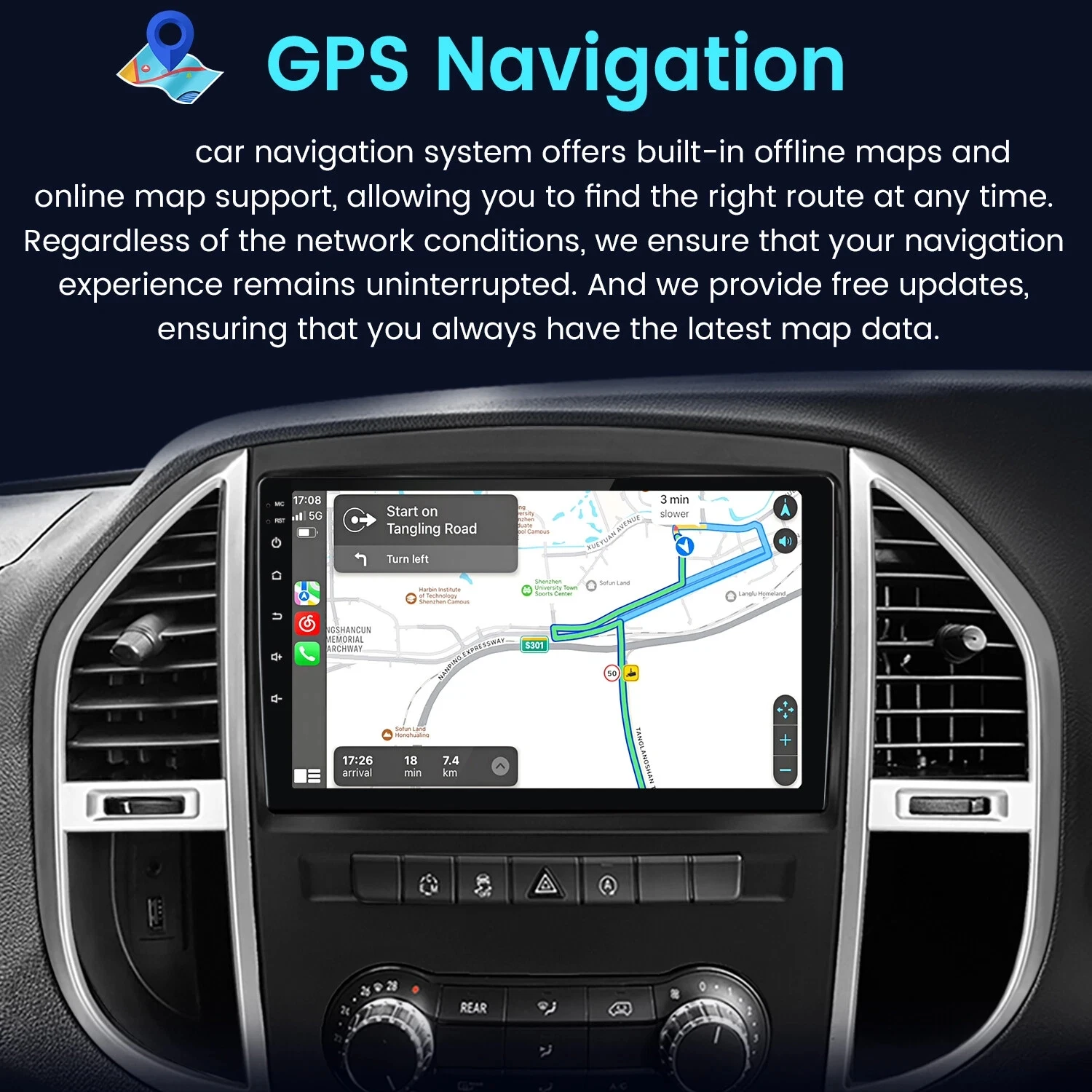 10in2+32G Car Stereo Radio for Mercedes-Benz Vito 3 W447 2014-2020 Android15 with CarPlay Android Auto GPS FM/RDS Bluetooth Wifi