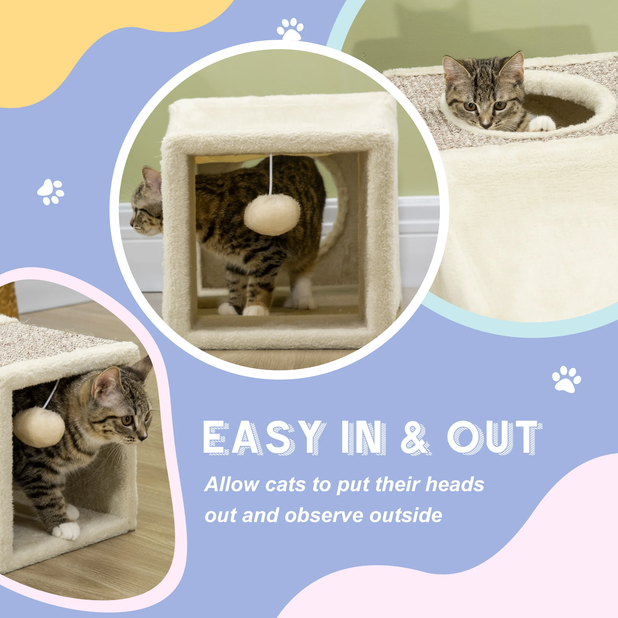 PawHut Cat Tunnel, Cat Play Tube for Indoor Kittens, Puppies, Rabbits