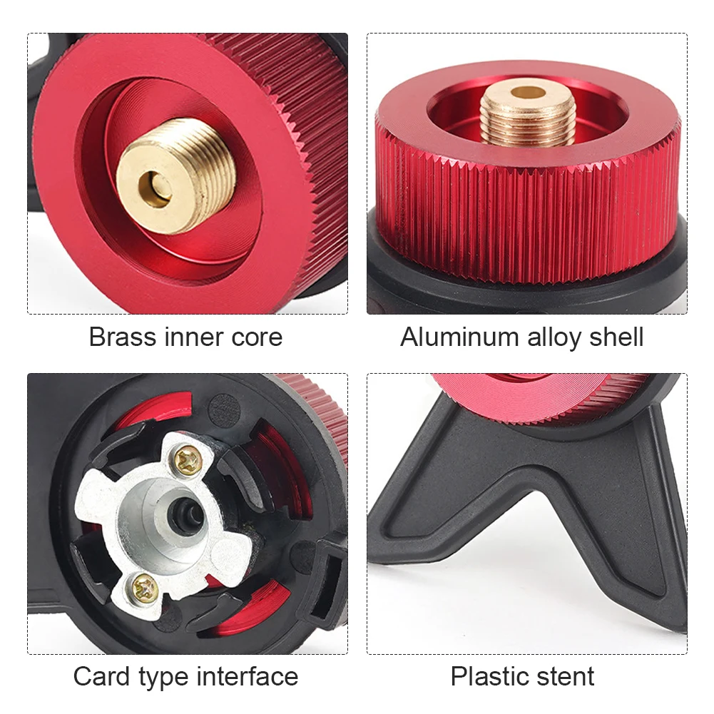 Card Type Gas Tank Adapter with Fixed Anti Roll Bracket Camping Furnace Converter Multifunctional Camping Accessories