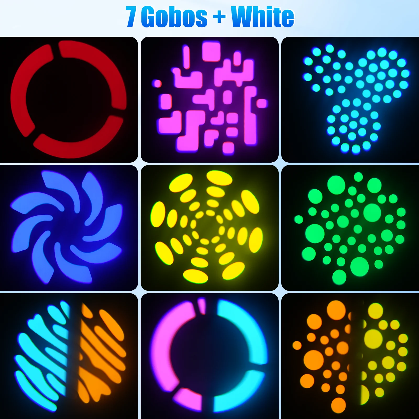 GWONG 4Pcs 120W Moving Head Light 3Prism Beam Gobo Stage Lights DMX512 Voice Control Spotlights For Disco KTV Nightclub Wedding