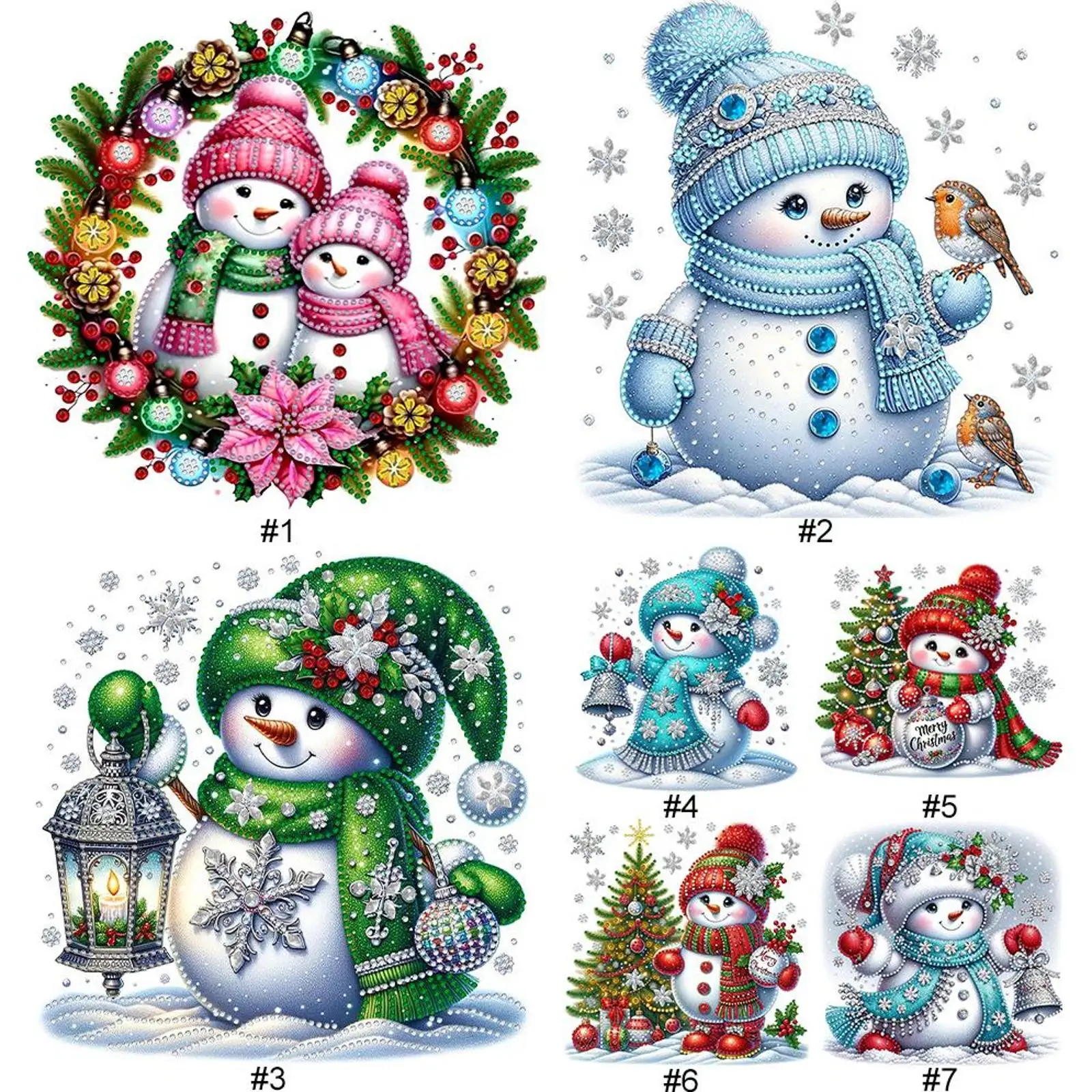 5D DIY Partial Special Shaped Drill Diamond Painting Xmas Snowman Decor