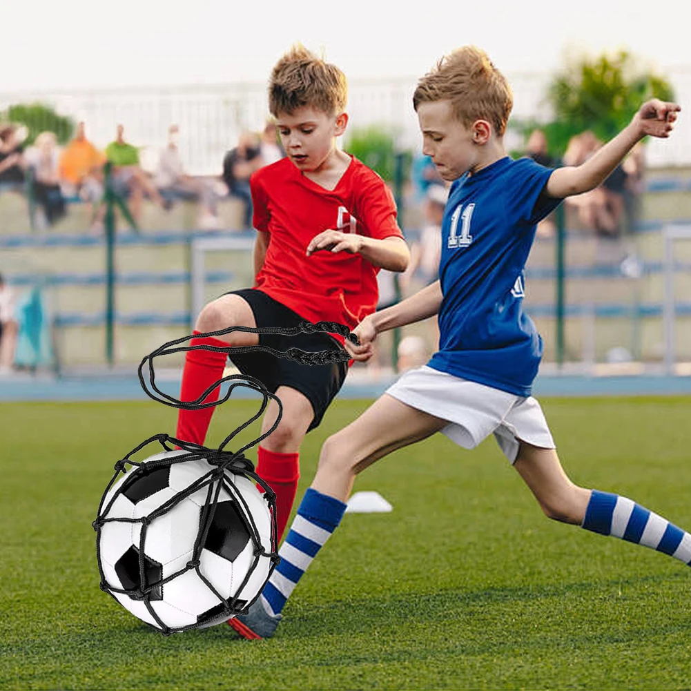 Football Kick Trainer Fits Ball Size 3 4 5 Soccer Return Trainer Net Soccer Ball Trainer Net for Youth Adults Training Equipment