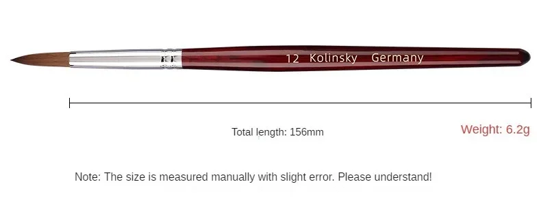 2pcs,Acrylic Nail Art Brush with Wood Handle, Gel Builder Manicure Brush, Professional Nail Drawing Tools