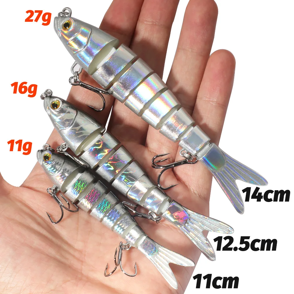 11g 16g 27g Multi Joint Lure Slow Sinking Bionic Segment Pesca Bass Treble Hook Carp Fishing Tackle Hard Bait
