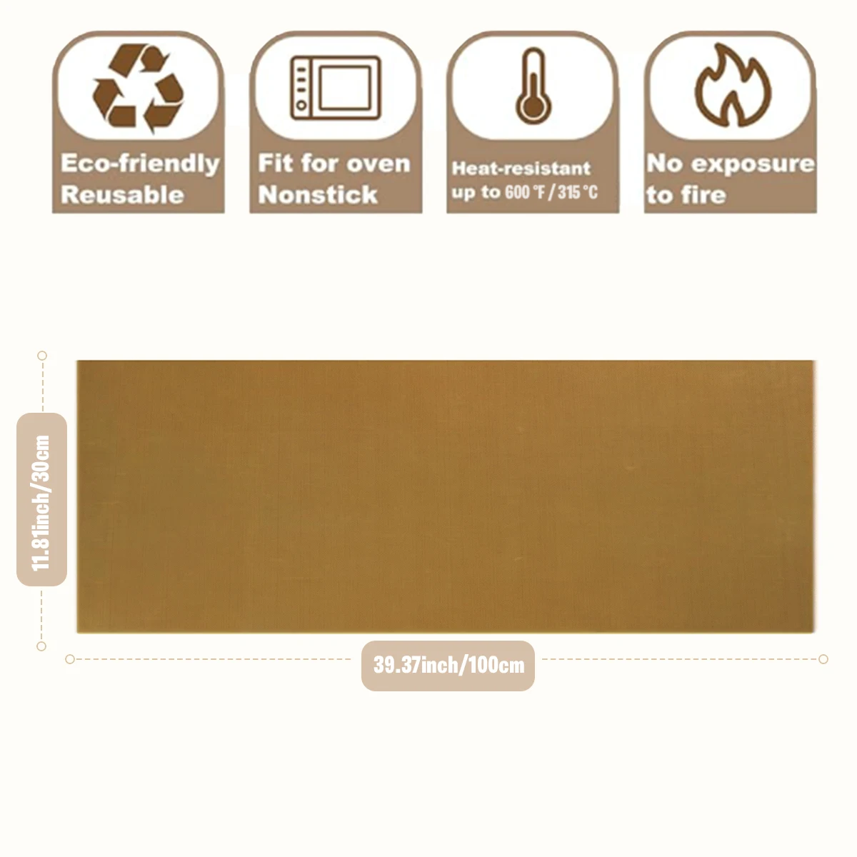 Heat Press Pad Teflon High Temperature Baking Mat Non-Stick Heat Resistant Craft Sheet 30x100cm
