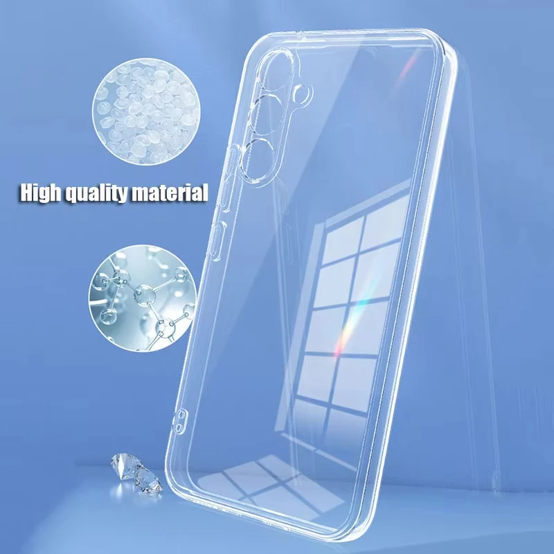 Silicone Clear Case For Samsung A17 A07 A56 5G A36 A26 A16 A55 A54 A53 A35 A34 A33 A06 A05 S26 Edge S25 Ultra S24 S23 Plus Cover