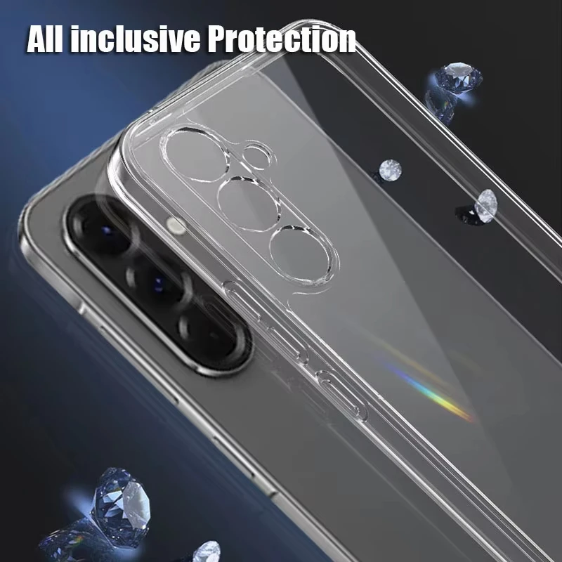 Silicone Clear Case For Samsung A17 A07 A56 5G A36 A26 A16 A55 A54 A53 A35 A34 A33 A06 A05 S26 Edge S25 Ultra S24 S23 Plus Cover