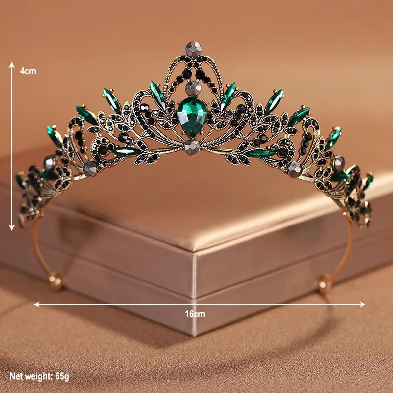 Bridal Headwear Gold-Colour Women's Full Of Classical Temperament Wedding Crown Girl Birthday Dazzling Tiaras