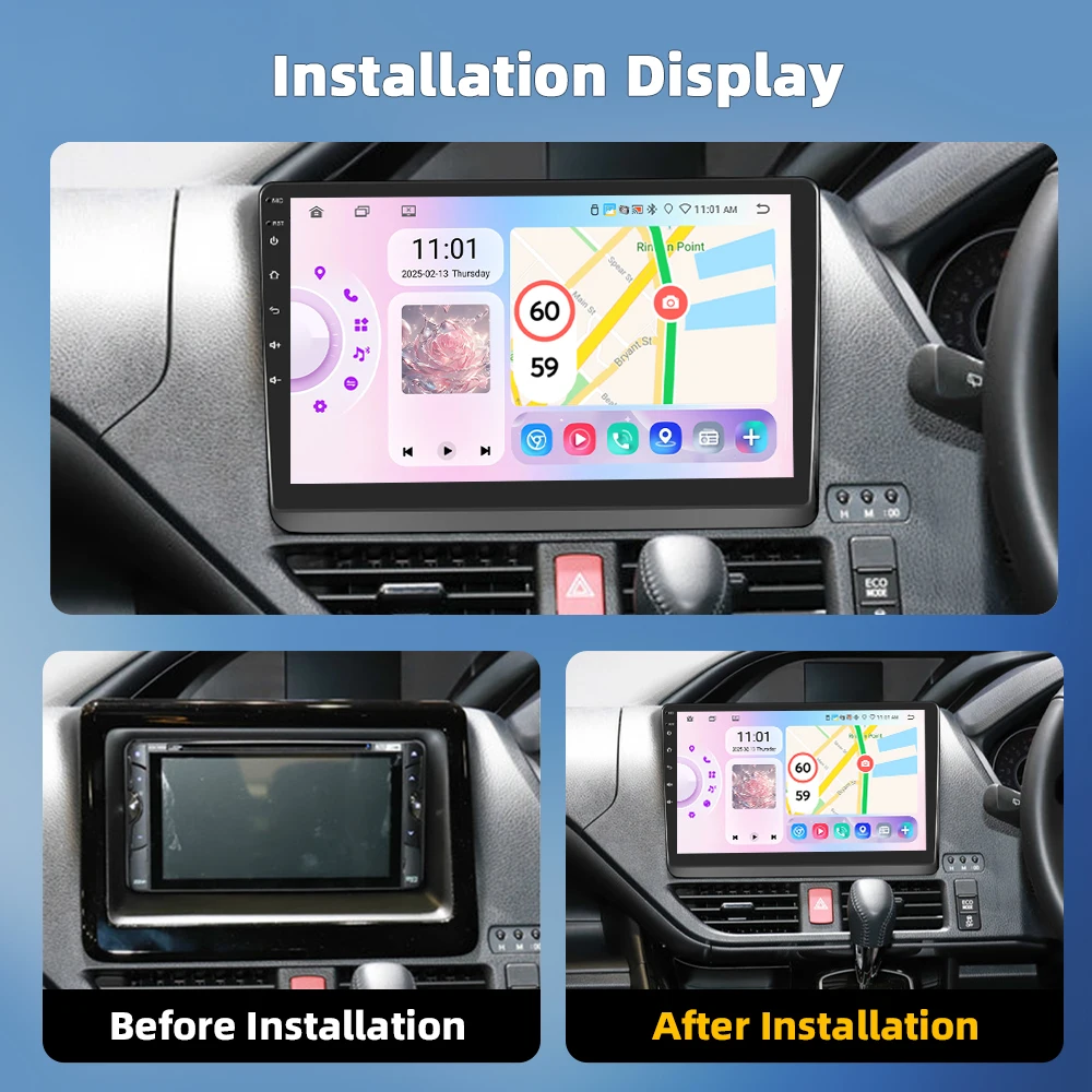 Podofo Android Car Radio For Toyota Noah/Esquire/VOXY 2014-2017 Carplay Android Auto Multimedia Player GPS RDS Head Unit