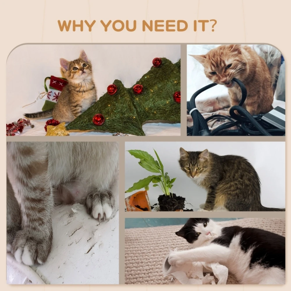 PINGGO 4PCS Wall Mounted Cat Shelves with Scratching Post, Hammock, Nest Dark Durable, Soft and Comfortable Appearance