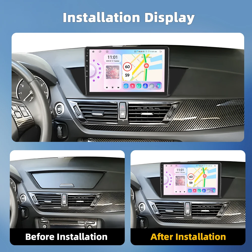 Podofo Android Car Radio For BMW X1 2010-2016 Carplay Android Auto Multimedia Player GPS Navigation RDS Head Unit