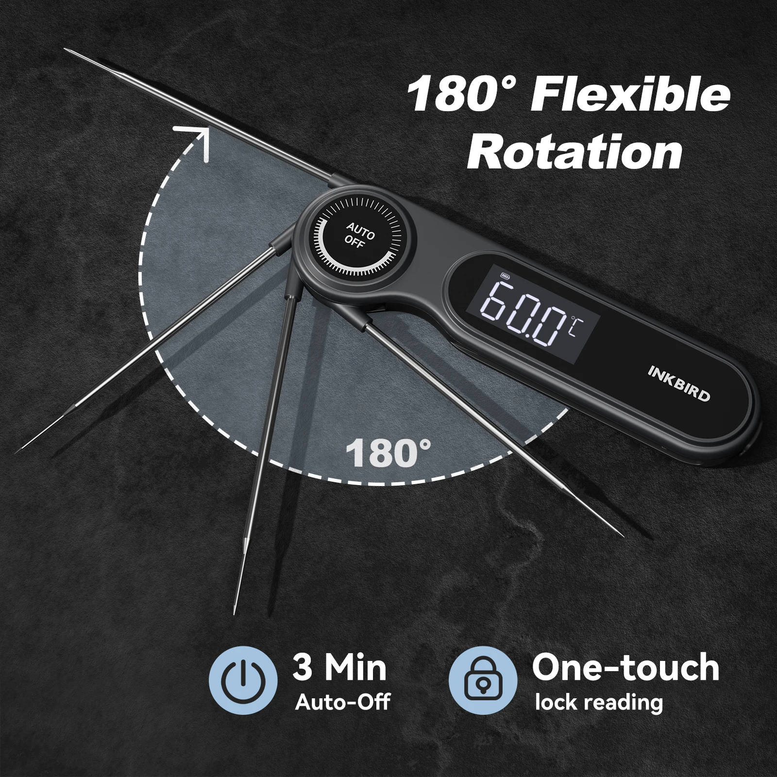 INKBIRD Handheld Meat Thermometer 0.5s Quick Read Digital LCD Screen Cooking Roasting Thermometer for Kitchen,BBQ,Baking,Grill