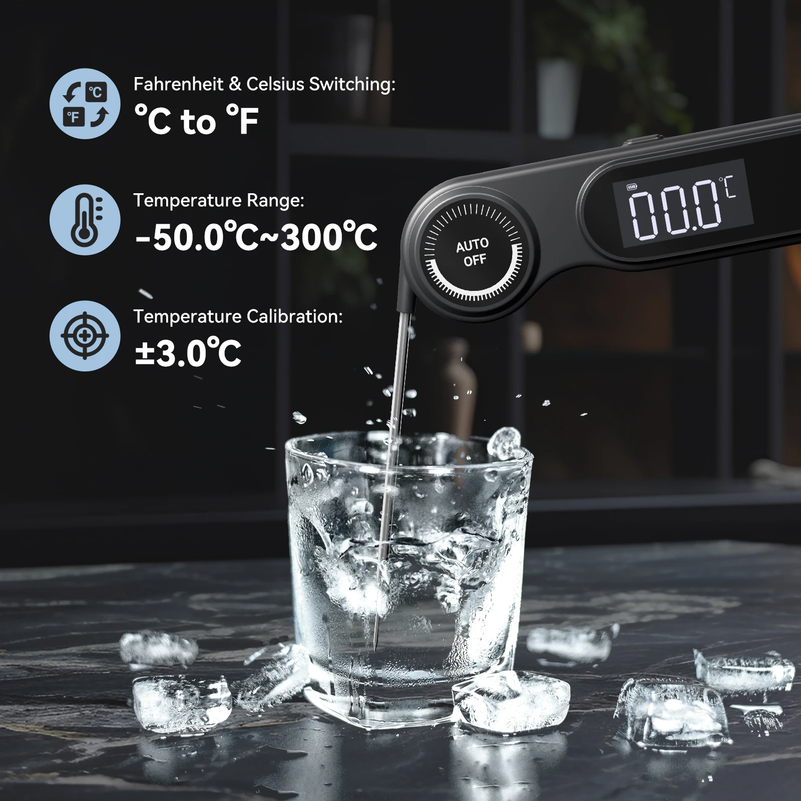 INKBIRD Handheld Meat Thermometer 0.5s Quick Read Digital LCD Screen Cooking Roasting Thermometer for Kitchen,BBQ,Baking,Grill