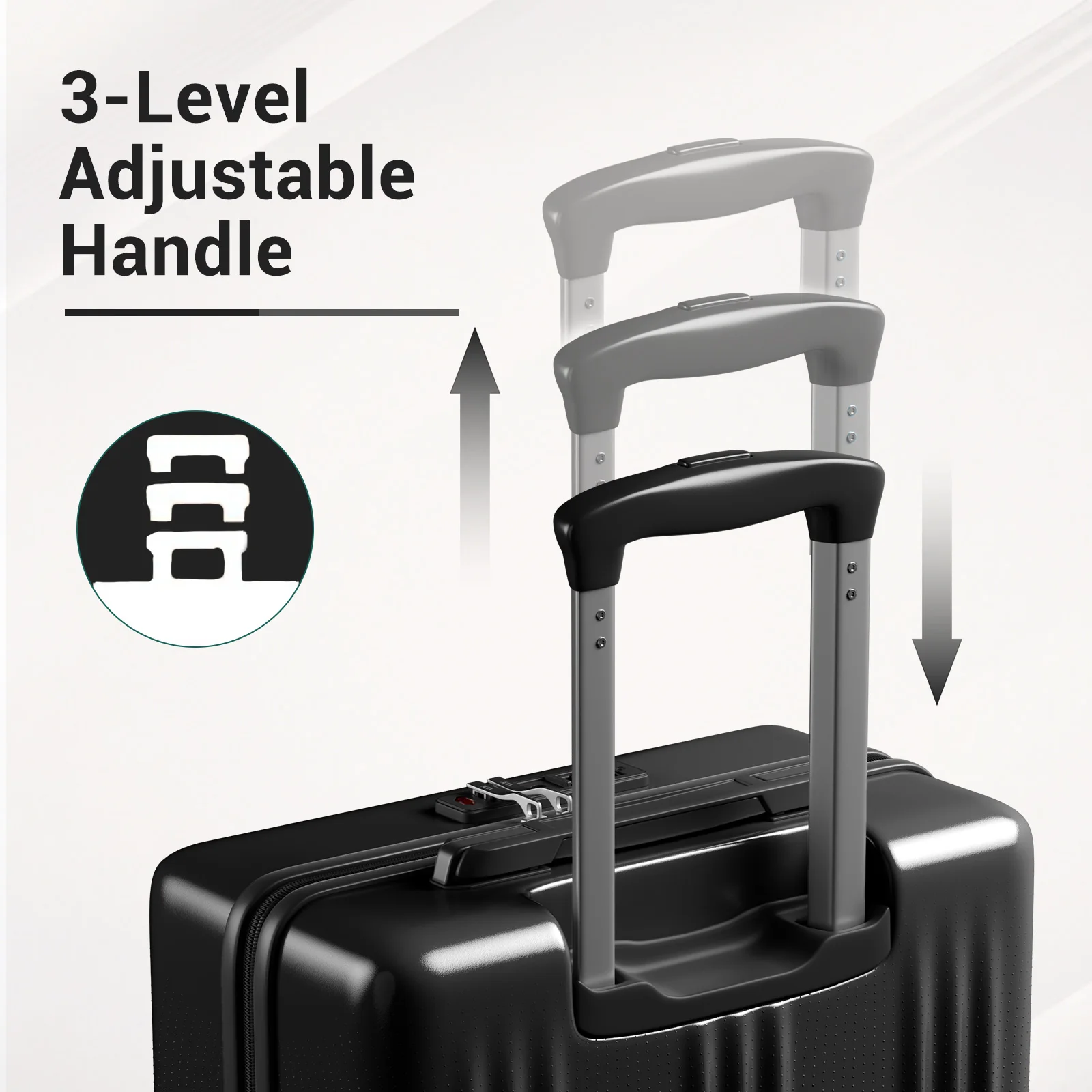 Kono Lightweight ABS+PC Hardshell Carry On Luggage, 4 Dual-Spinner Wheels & TSA Lock, Approved for Ryanair & EasyJet