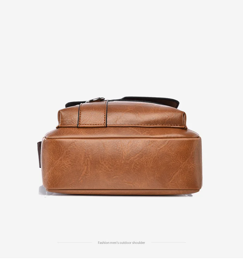 Men's Shoulder Fashionable Suitable for Daily Use Travel Versatile Adjustable Shoulder Straps Pu Material Lightweight and Simple