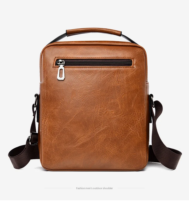 Men's Shoulder Fashionable Suitable for Daily Use Travel Versatile Adjustable Shoulder Straps Pu Material Lightweight and Simple