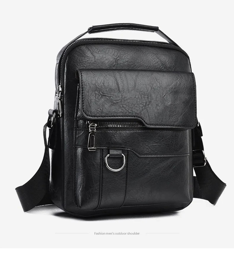 Men's Shoulder Fashionable Suitable for Daily Use Travel Versatile Adjustable Shoulder Straps Pu Material Lightweight and Simple