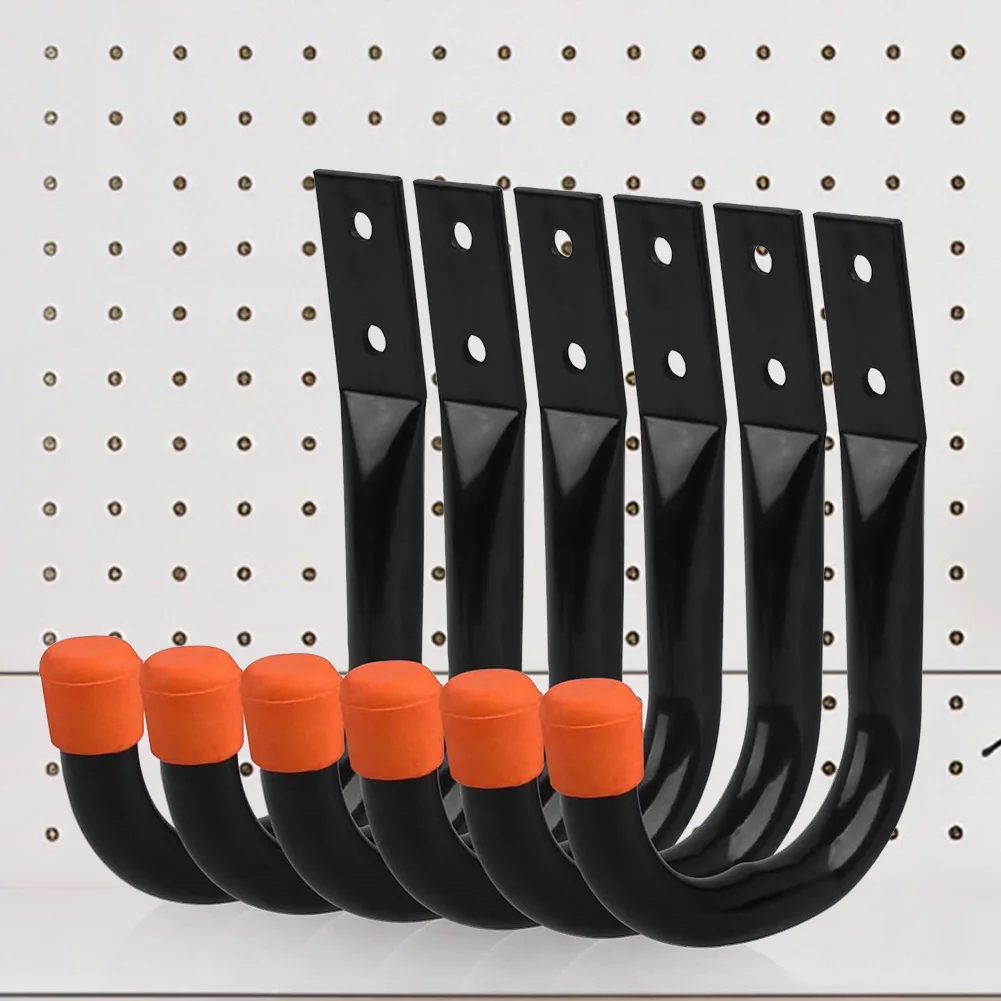 6 Pack Storage Hook Heavy Duty Wall Mount Hook Hanging Garage Hanger for Hanging Bike Ladder Garden Tool