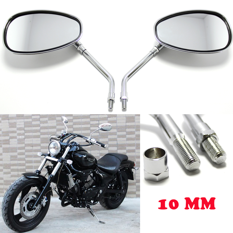 M10 Motorcycle Mirrors Sport Bike Scooter Oval Rearview Rear view Side Mirrors Long Stem For Honda CB1000R Rebel 250 Shadow 1100