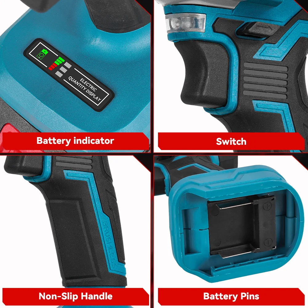 ONEVAN 20000N/25000N Brushless Electric Rivet Gun 2.4~5.0mm Cordless Rivet Nut Gun Drill Power Tool For Makita 18V Battery Pin