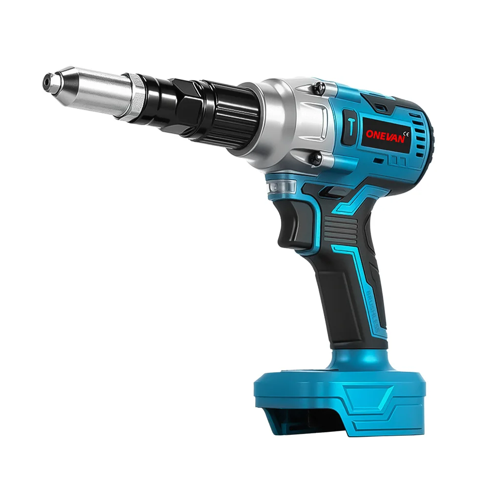 ONEVAN 20000N/25000N Brushless Electric Rivet Gun 2.4~5.0mm Cordless Rivet Nut Gun Drill Power Tool For Makita 18V Battery Pin