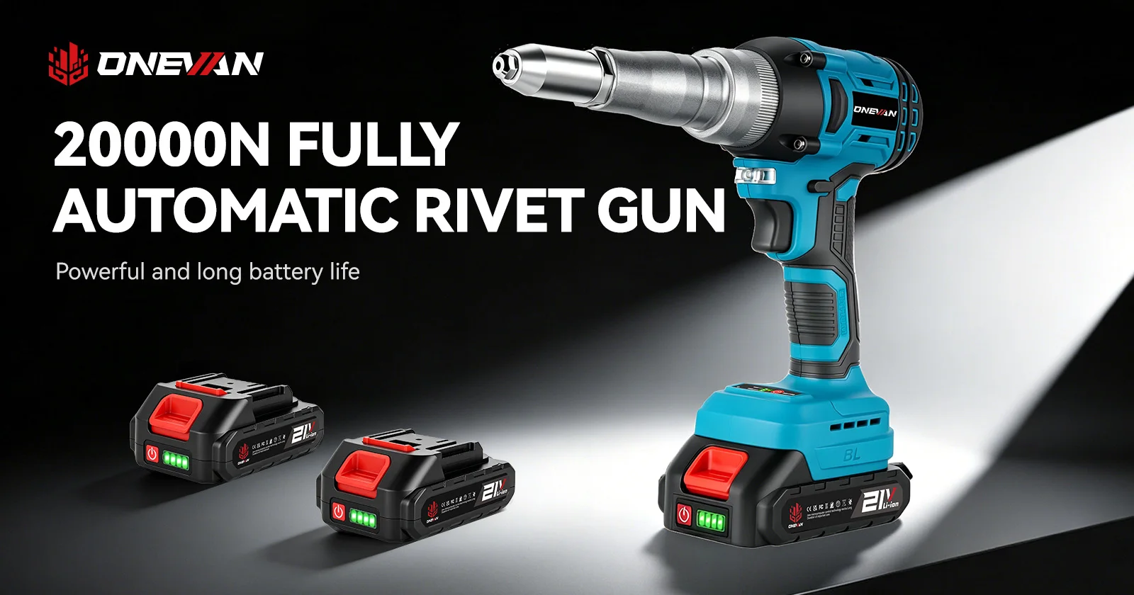 ONEVAN 20000N/25000N Brushless Electric Rivet Gun 2.4~5.0mm Cordless Rivet Nut Gun Drill Power Tool For Makita 18V Battery Pin