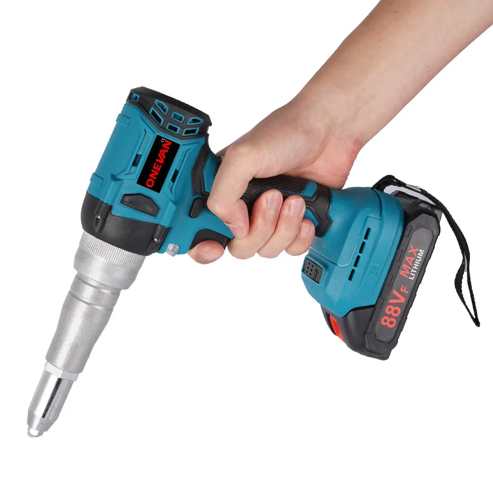 ONEVAN 20000N/25000N Brushless Electric Rivet Gun 2.4~5.0mm Cordless Rivet Nut Gun Drill Power Tool For Makita 18V Battery Pin