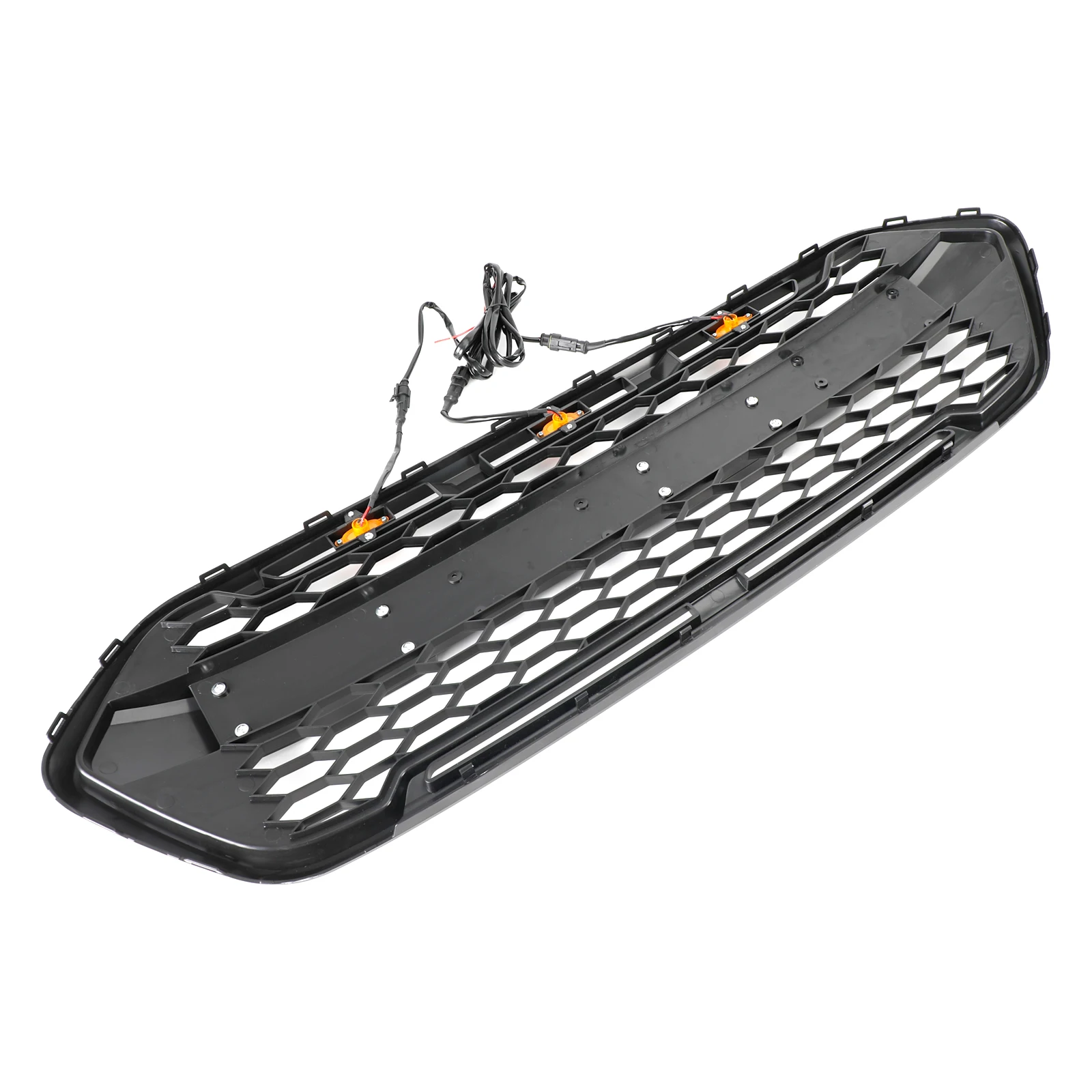 Artudatech Matte Black Front Bumper Grille Raptor Style For Ford Transit Custom Trail W/ 3LED 2018-2023