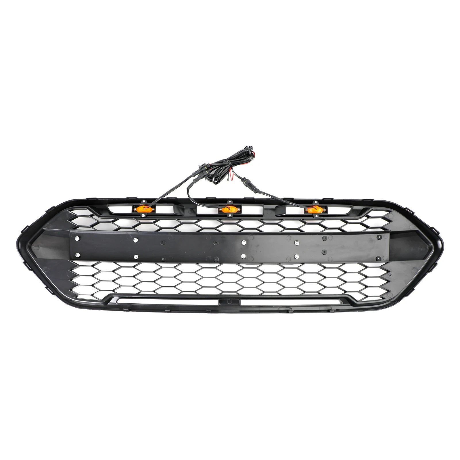 Artudatech Matte Black Front Bumper Grille Raptor Style For Ford Transit Custom Trail W/ 3LED 2018-2023