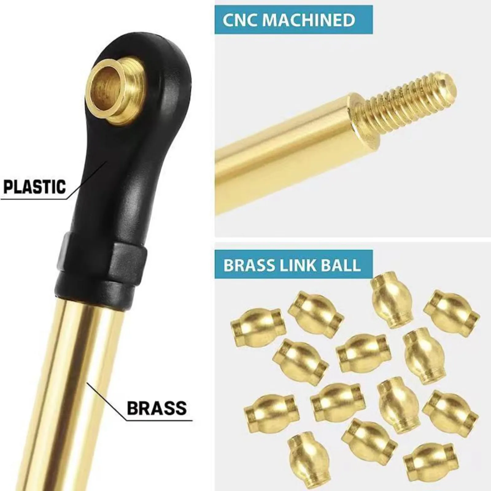 8Pcs/Set Replacement Brass Plastic High Clearance Links Kit For Traxxas TRX4M 1/18 RC Car Accessories Upgrade Parts