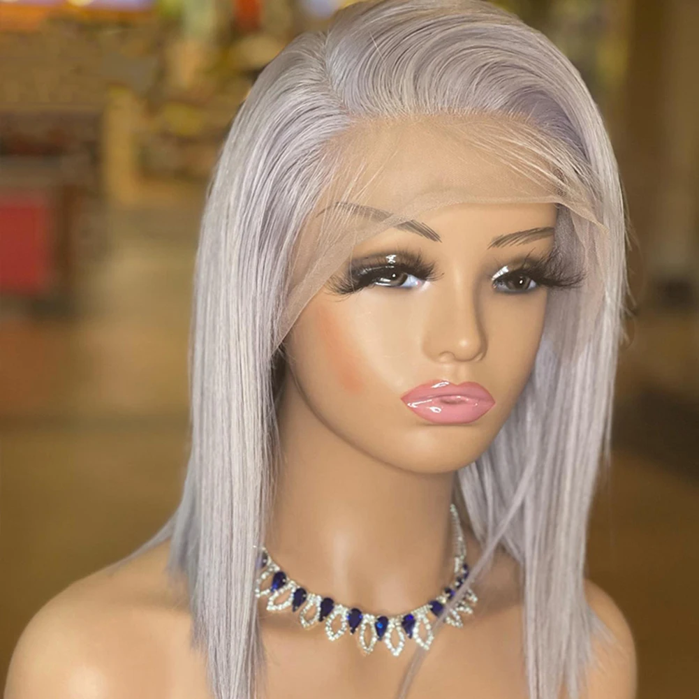 Charisma Synthetic Short Wigs For Women Lace Front Wig Bob Style Cut Natural Straight Hair Blonde Green Blue Hair Wigs Cosplay
