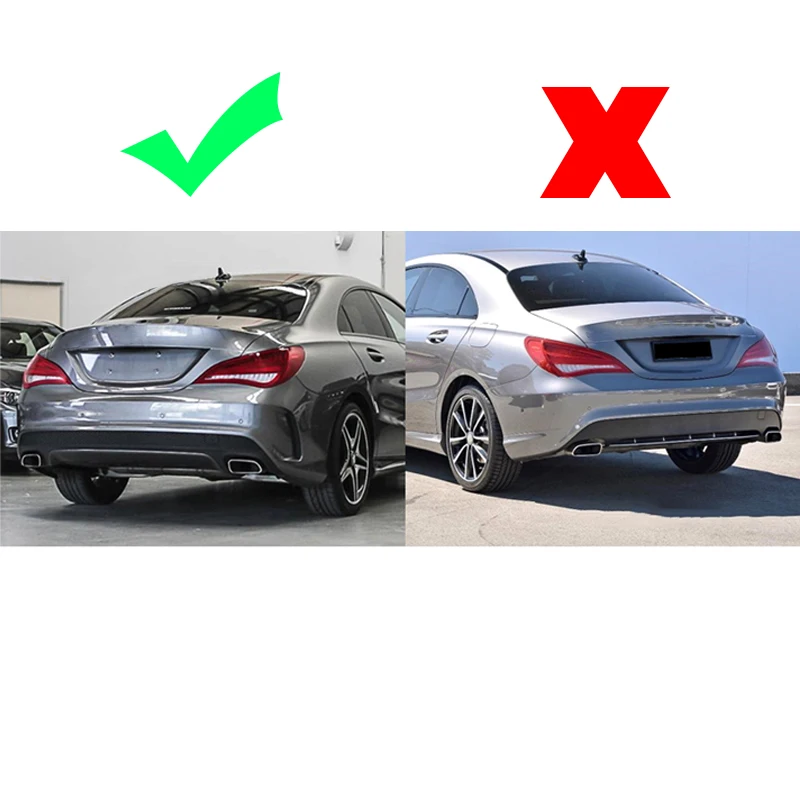 For Mercedes Benz W117 CLA200 CLA250 CLA45 AMG 2013-2019 Rear Bumper Diffuser Lip +Tailpipes