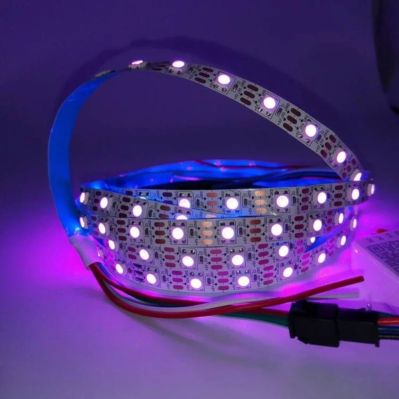 WS2812B Led Strip DC5V 30/60/74/96/144 leds/m WS2812 Black/White PCB IP30/65/67 Smart RGB Individually Addressable Led Light