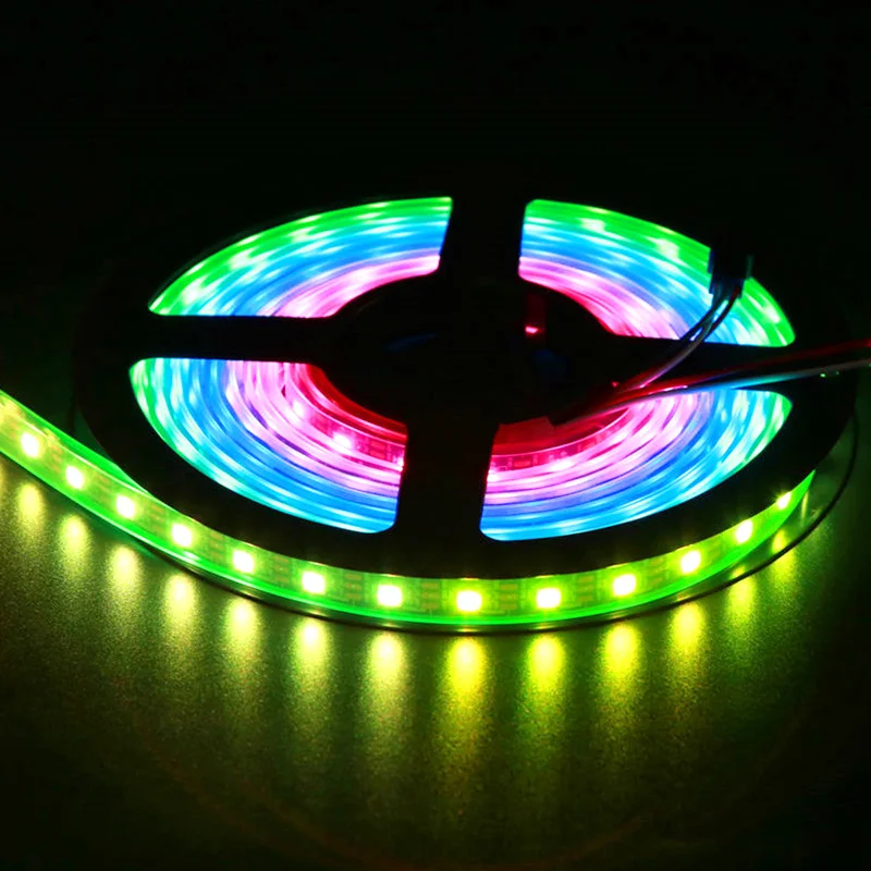 WS2812B Led Strip DC5V 30/60/74/96/144 leds/m WS2812 Black/White PCB IP30/65/67 Smart RGB Individually Addressable Led Light