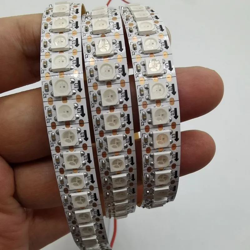 WS2812B Led Strip DC5V 30/60/74/96/144 leds/m WS2812 Black/White PCB IP30/65/67 Smart RGB Individually Addressable Led Light