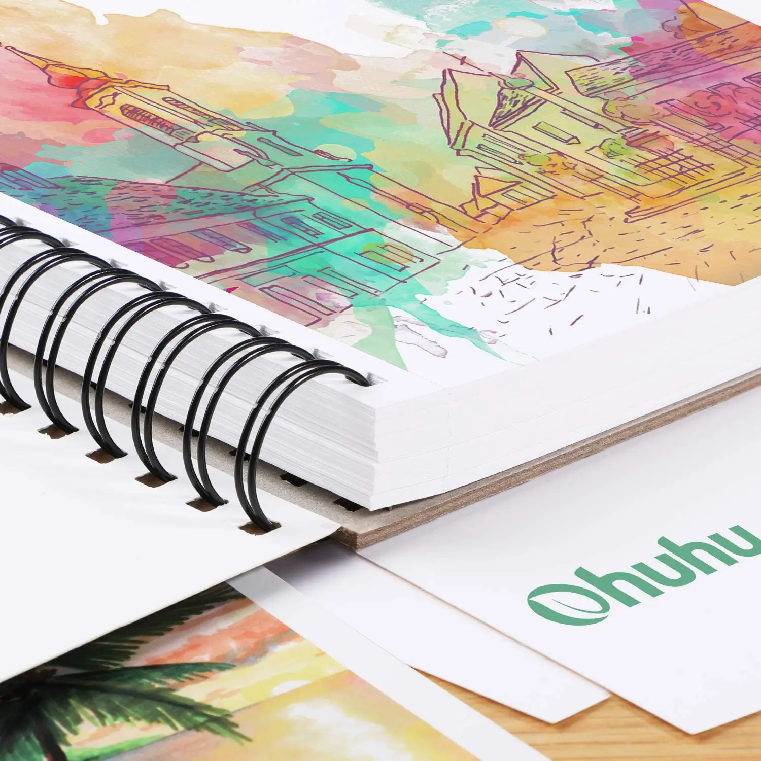 Ohuhu Spiral Bound Marker Pad for Alcohol Markers Art Sketchbook Watercolor Paper Pad Drawing Notebook for Markers School Gift