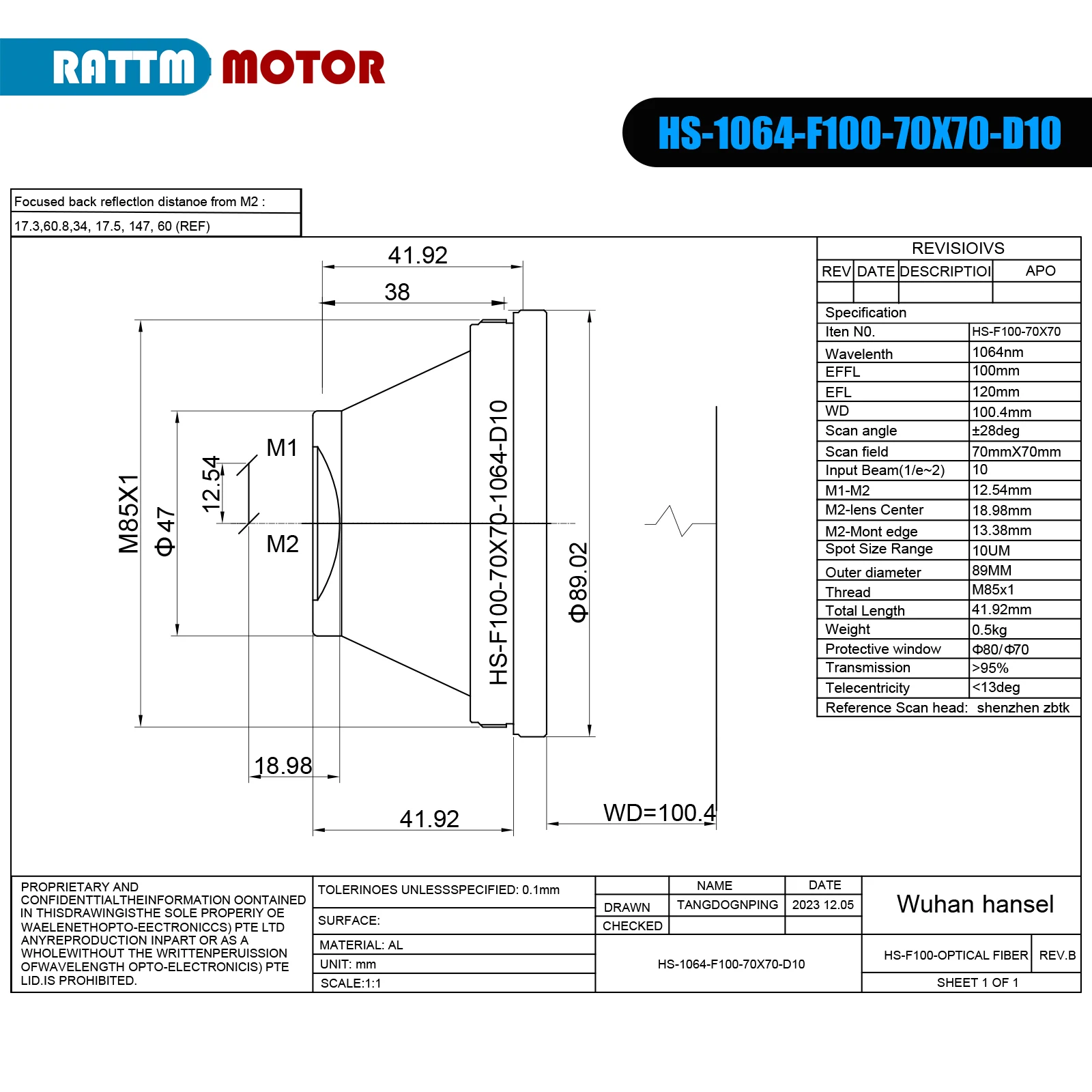 【EU Stock】F-theta Lens 1064nm Focus Lens Laser Focal Length 63-420mm Scan Field 70x70-300x300 for Fiber Laser Galvo System