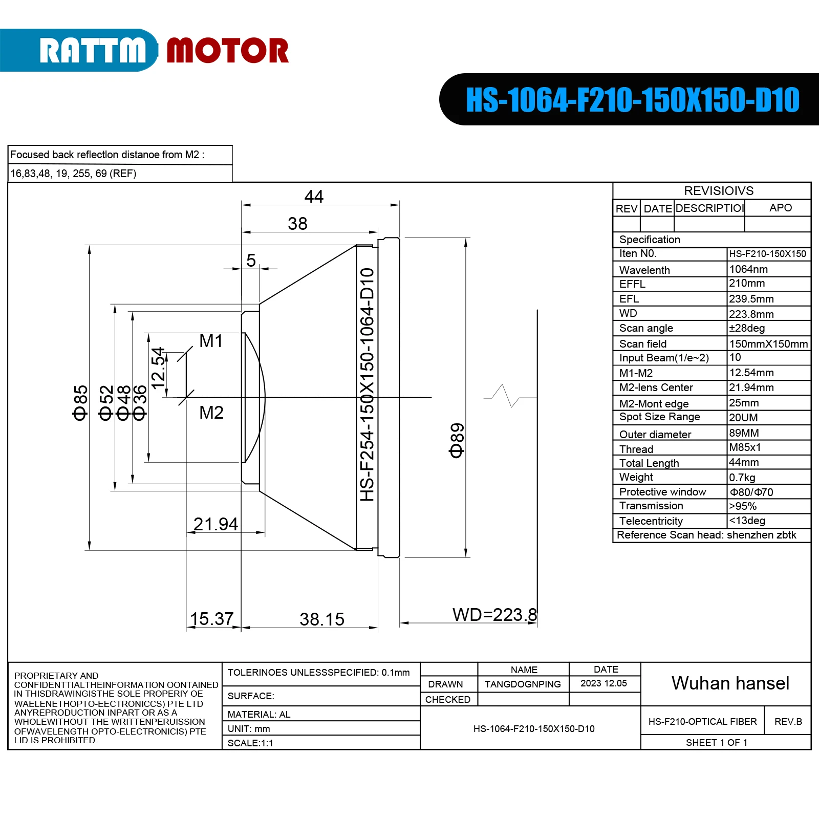 【EU Stock】F-theta Lens 1064nm Focus Lens Laser Focal Length 63-420mm Scan Field 70x70-300x300 for Fiber Laser Galvo System