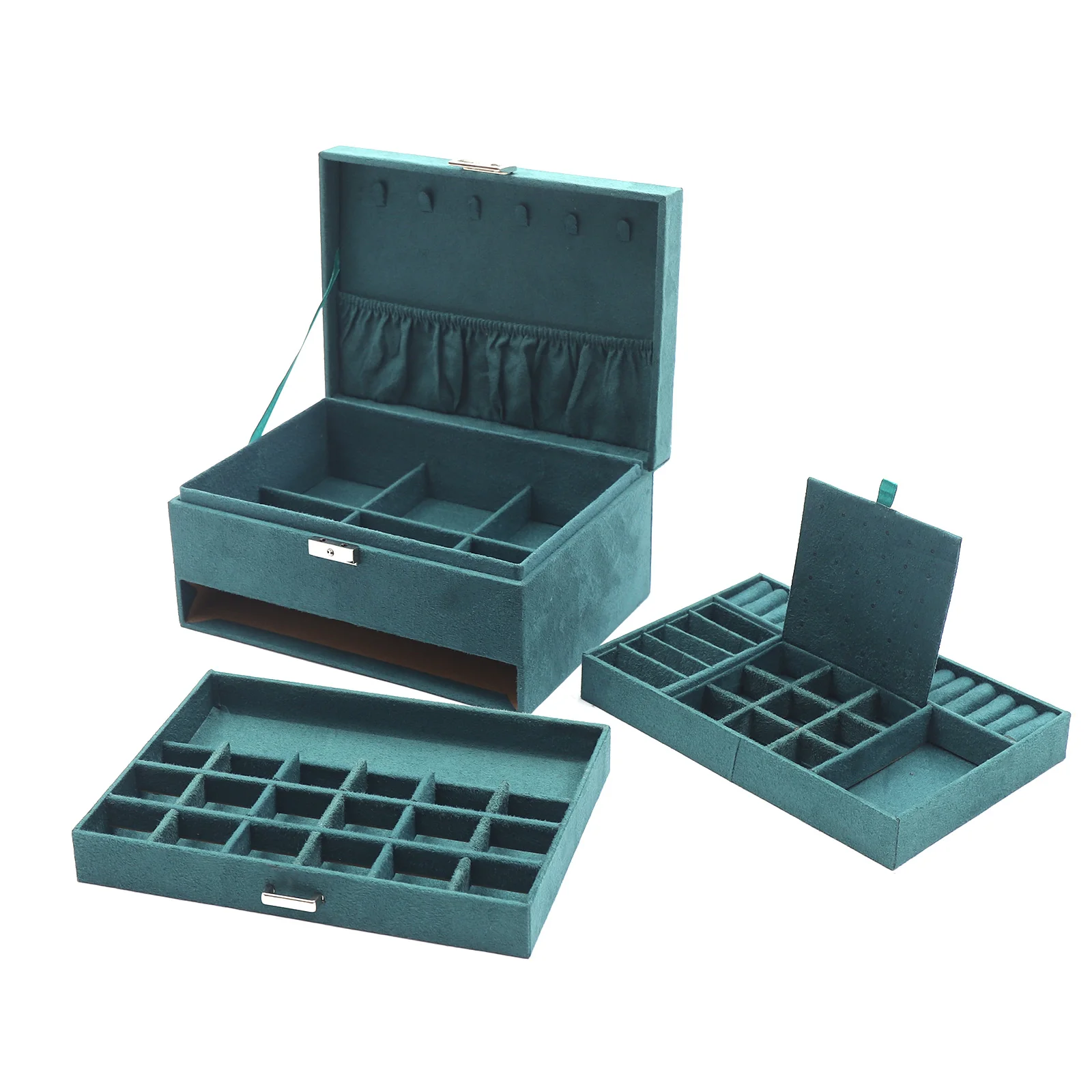 Hot sales 3 Layers Jewelry Box Organizer Large Capacity Ring Earring Necklace Storage New