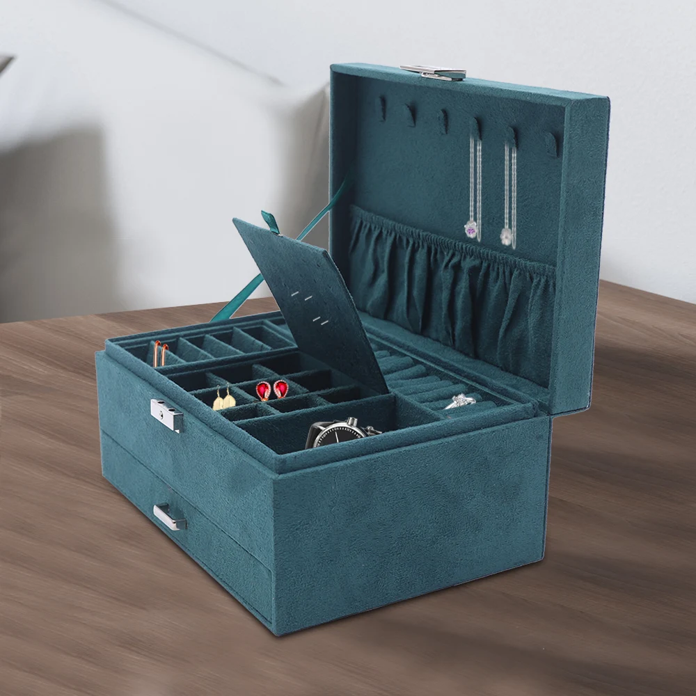 Hot sales 3 Layers Jewelry Box Organizer Large Capacity Ring Earring Necklace Storage New