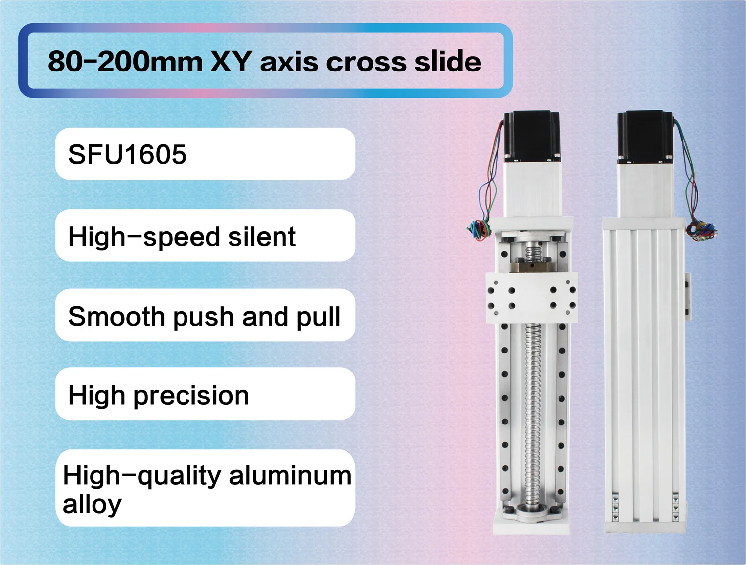 【EU Stock】ZBX80 80mm-600mm Effective Stroke Ballscrew 1605 CNC Linear Rail Guide Motion Table Z Axis+ Nema23 Step Motor