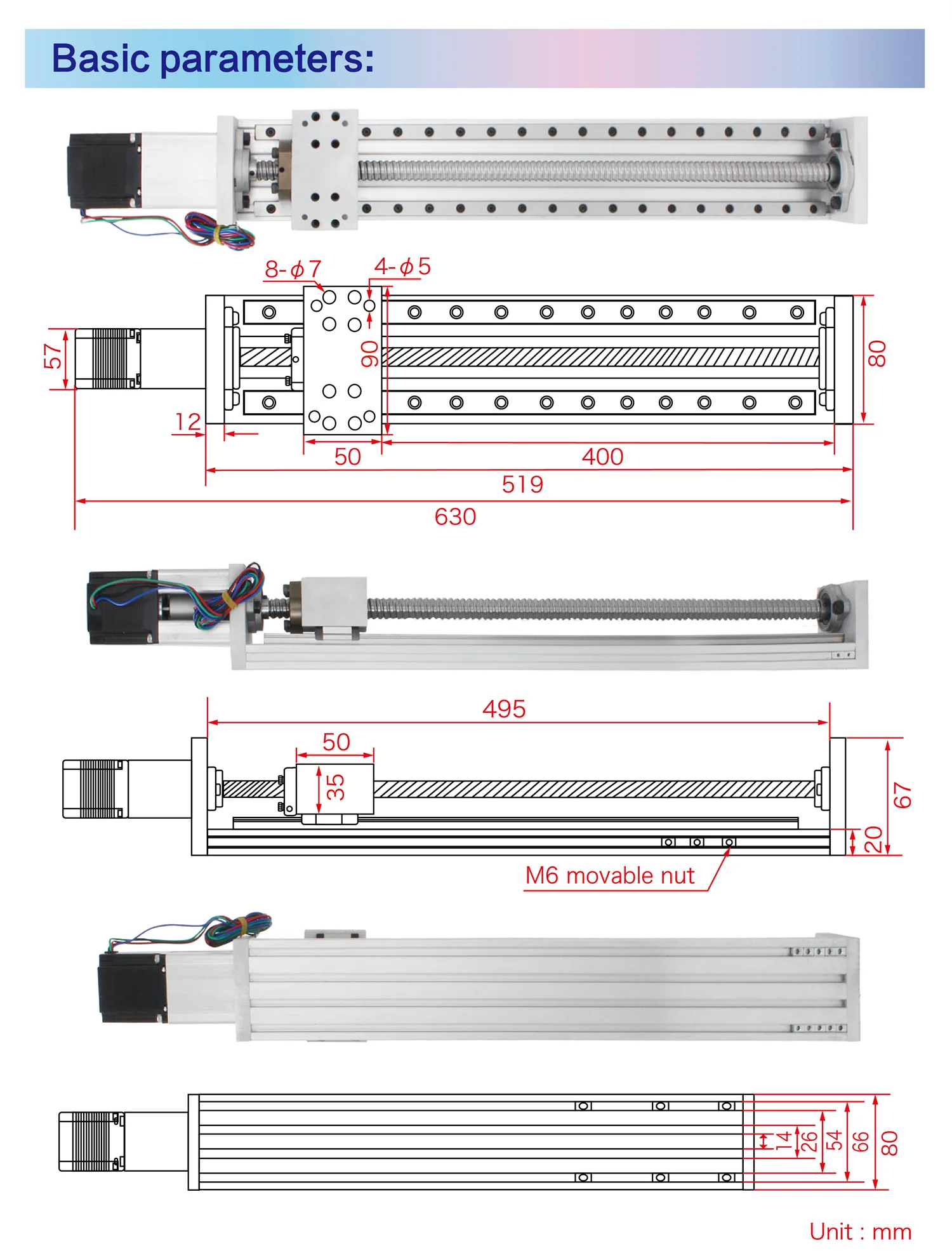 【EU Stock】ZBX80 80mm-600mm Effective Stroke Ballscrew 1605 CNC Linear Rail Guide Motion Table Z Axis+ Nema23 Step Motor