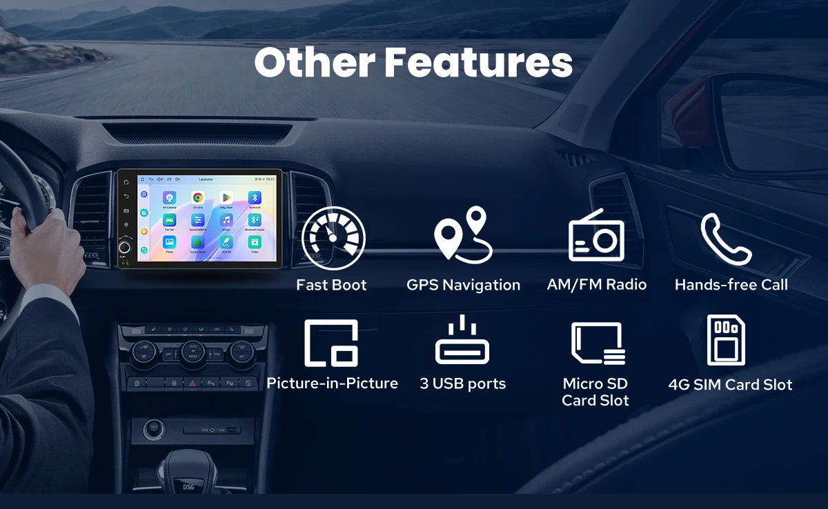 JOYING 7 inch 1280*800 Car Radio Stereo Universal Head Unit Multimedia Player With Carplay Android Auto Wireless