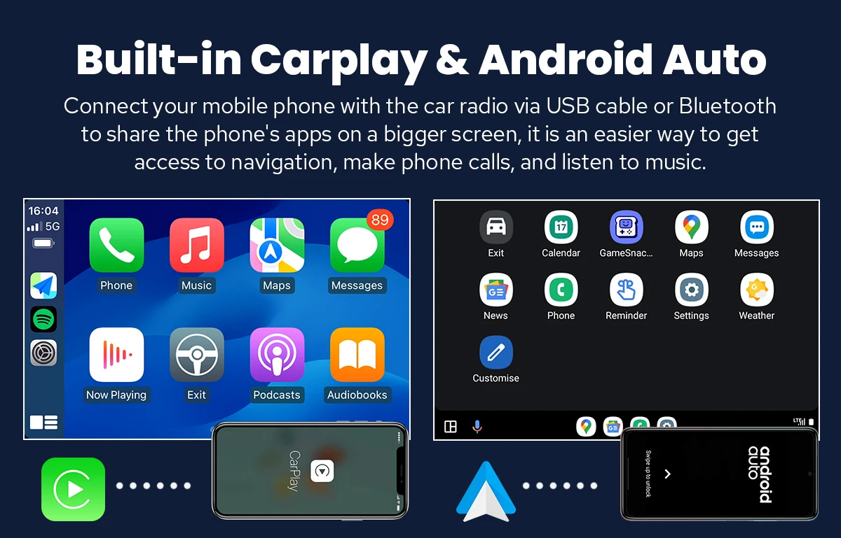 JOYING 7 inch 1280*800 Car Radio Stereo Universal Head Unit Multimedia Player With Carplay Android Auto Wireless
