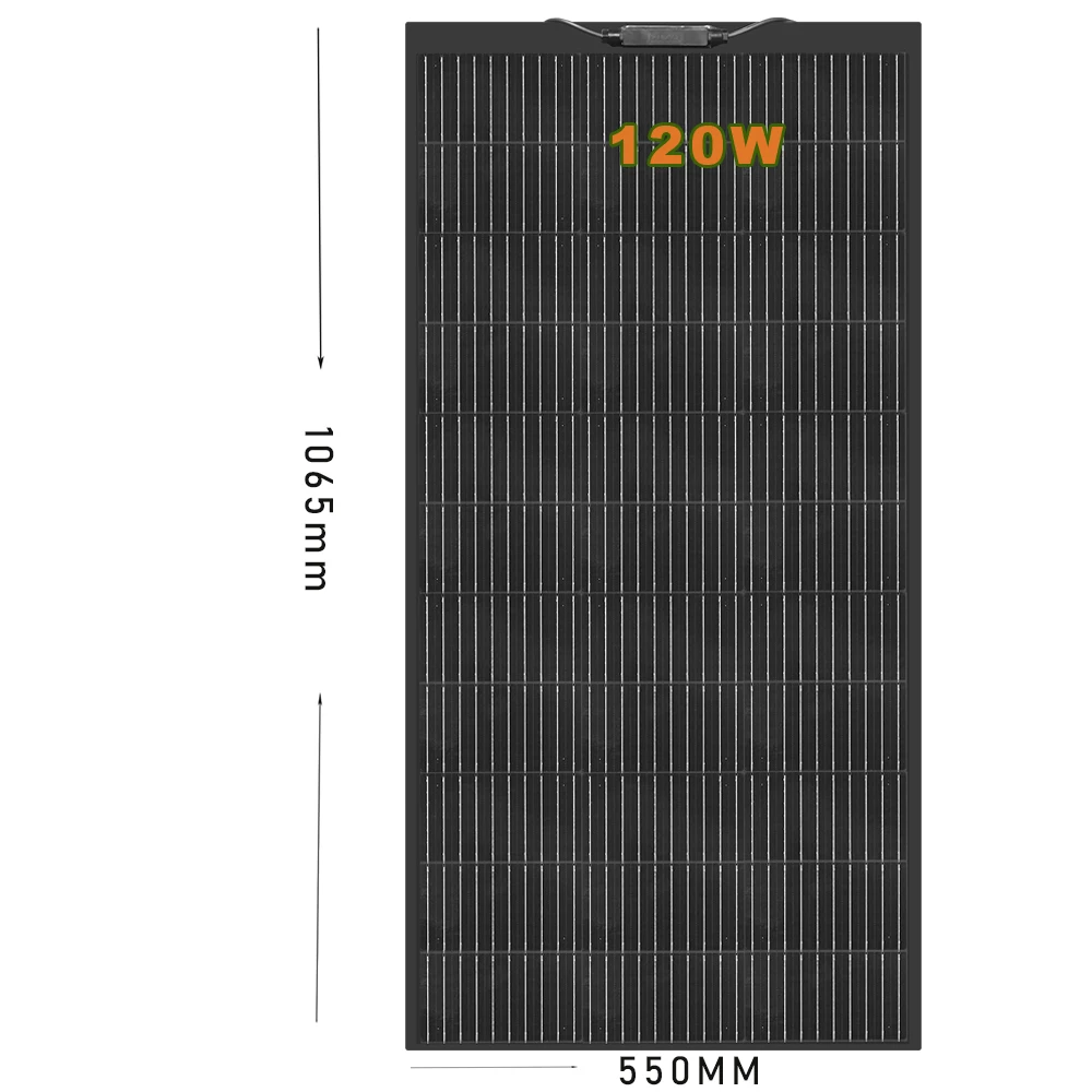 120W Flexible Solar Panel 18V OR Glass Solar Battery Charger Monocrystalline Cell Power Generator for 12V Battery RV camping Car
