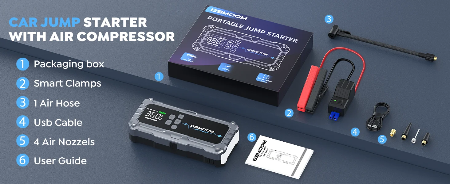 1000A/1500A PEAK Power Bank 21800mAh/26800mAh Jump Starter Portable Charger ,Car Booster Auto Starting Device Emergency Car Battery Starter,Starter Power Bank for ALL Petrol And 10L Diesel Engine, Portable Starter Power Bank with LED Torch