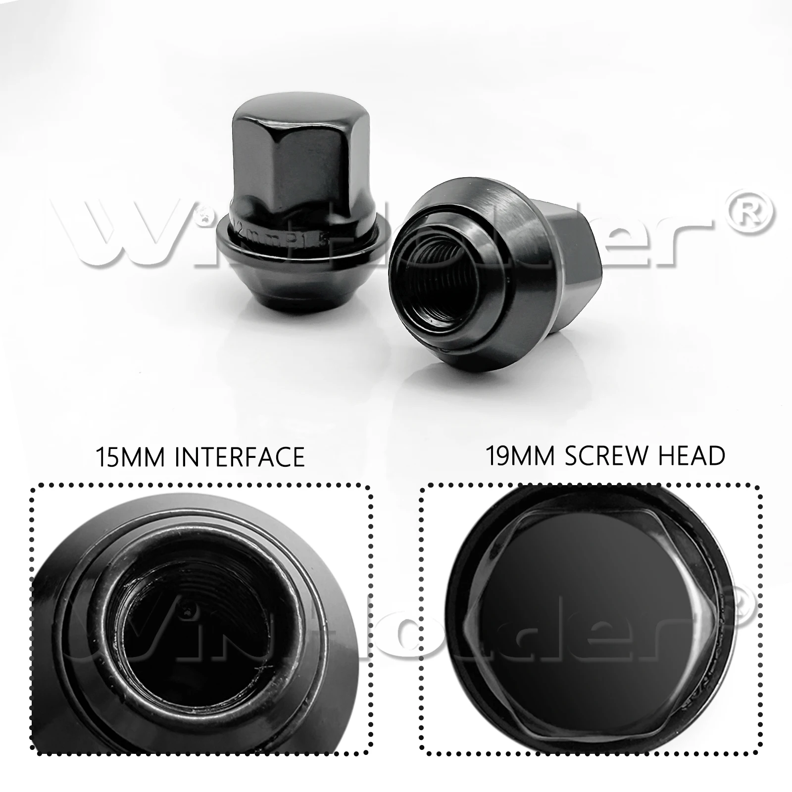 20X Car Alloy Wheel Nuts MK1 MK2 MK3 X 1.5 19mm Hex For Ford Fiesta Bolt Lug Kit 19mm Socket size 30mm Thread Length