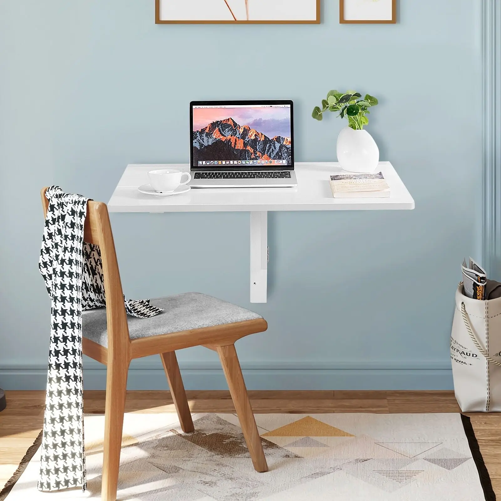GOFLAME Wall Mounted Table Folding Multi-use Drop-Leaf Laptop Desk Space Saving Hanging