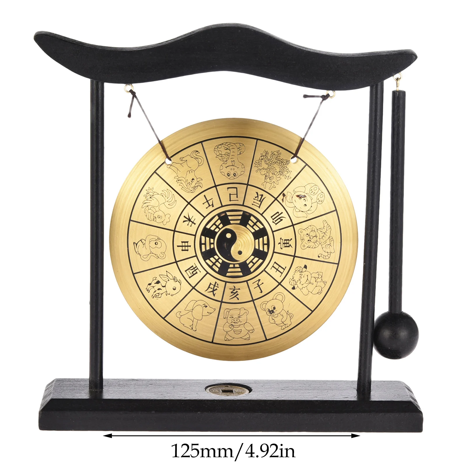 Gong Percussion Instruments Easy To Maintain Mini Gong With Mallet And Stand Agreeable Sound Healing Instruments Wind Gong